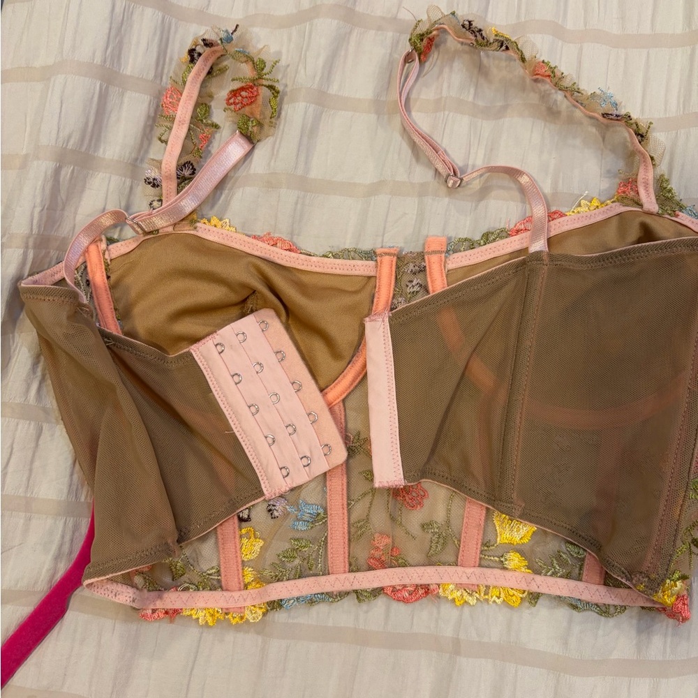 REVOLVE Floral Embroidered Crop Top - Multicolor - Picture 2 of 2